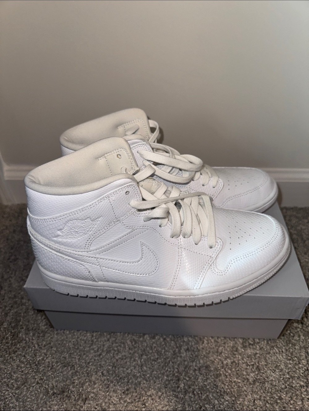 Jordan White High-Top Athletic Sneakers